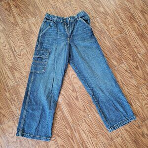 Boys Adjustable Cargo Jeans | Size 16 | Utility Denim Pants with Pockets